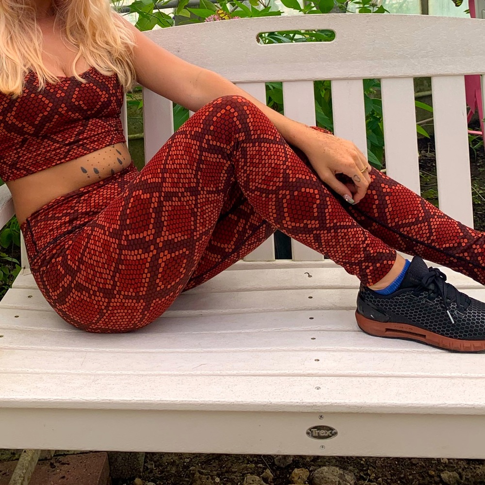 Balance Athletica Red Cobra print matching set